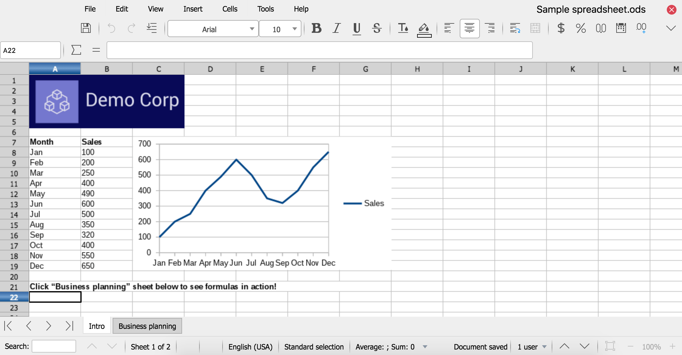 Ciplun o LibreOffice Online Calc